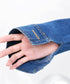 Denim Switching Sweatshirt